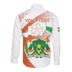 Personalized Happy Jamhuriyar Nijar Independence Day Long Sleeve Button Shirt Coat Of Arm With Niger Map