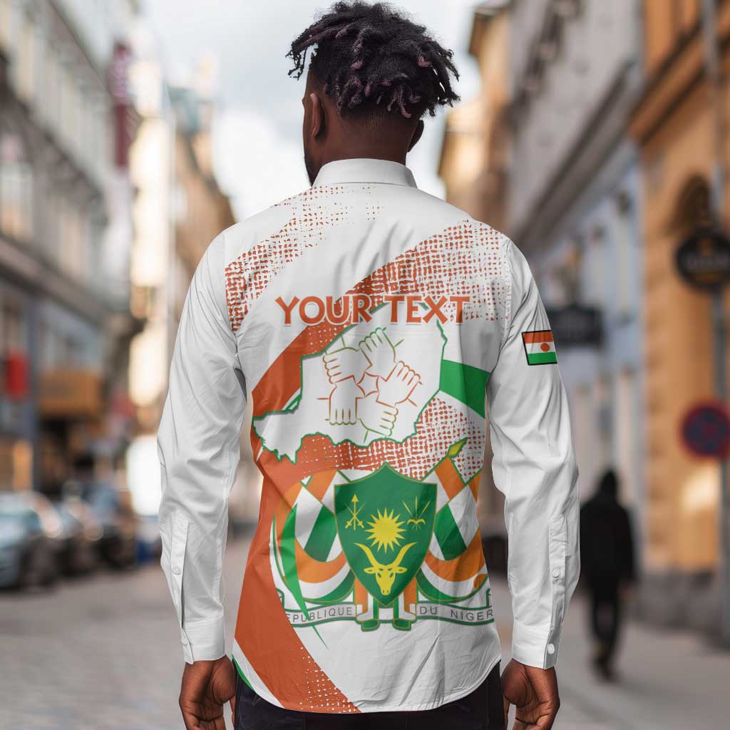 Personalized Happy Jamhuriyar Nijar Independence Day Long Sleeve Button Shirt Coat Of Arm With Niger Map