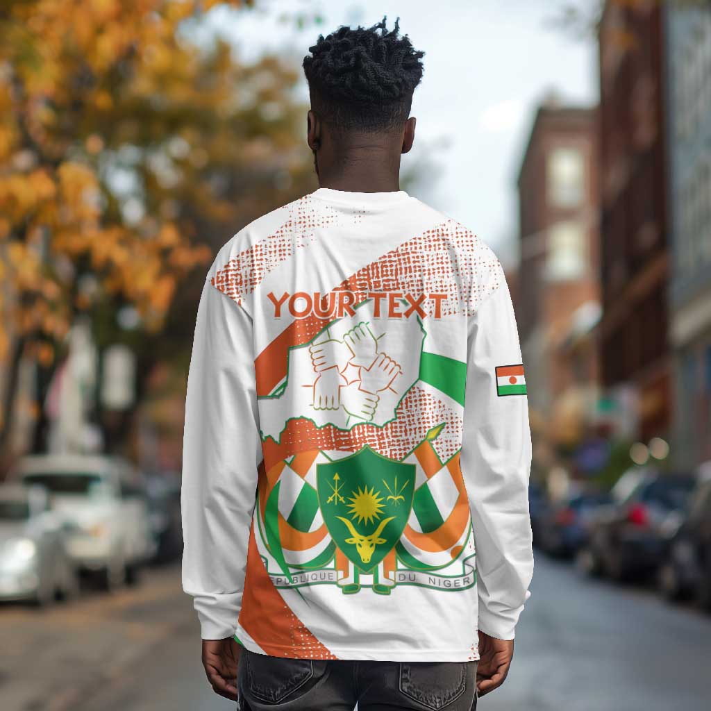 Personalized Happy Jamhuriyar Nijar Independence Day Long Sleeve Shirt Coat Of Arm With Niger Map