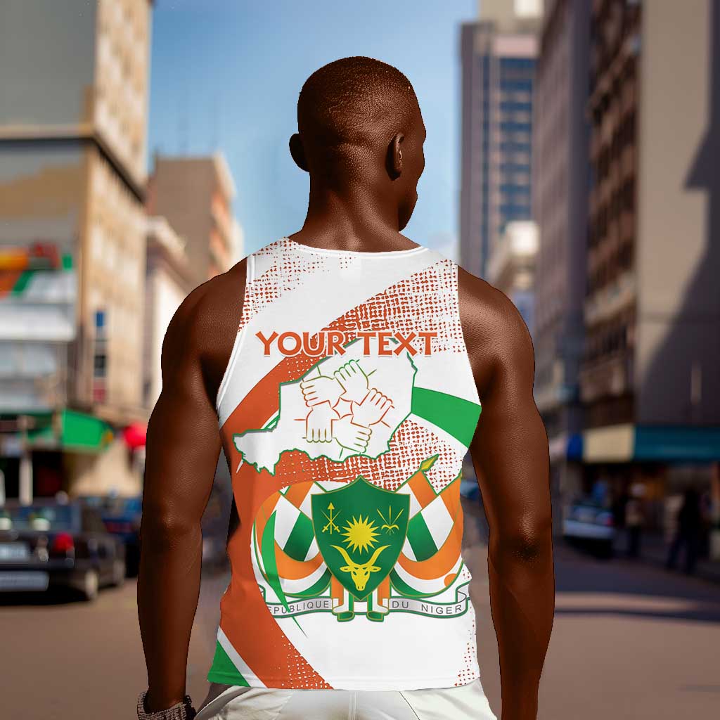 Personalized Happy Jamhuriyar Nijar Independence Day Men Tank Top Coat Of Arm With Niger Map