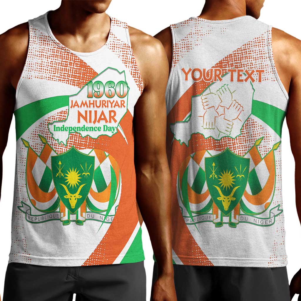 Personalized Happy Jamhuriyar Nijar Independence Day Men Tank Top Coat Of Arm With Niger Map
