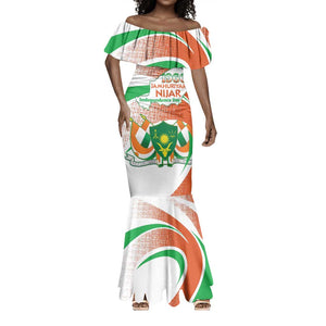Personalized Happy Jamhuriyar Nijar Independence Day Mermaid Dress Coat Of Arm With Niger Map