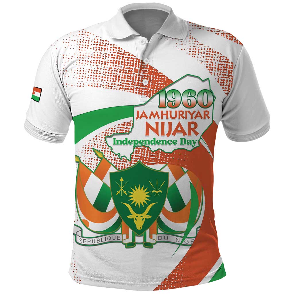 Personalized Happy Jamhuriyar Nijar Independence Day Polo Shirt Coat Of Arm With Niger Map