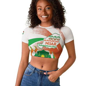 Personalized Happy Jamhuriyar Nijar Independence Day Raglan Cropped T shirt Coat Of Arm With Niger Map