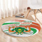 Happy Jamhuriyar Nijar Independence Day Round Carpet Coat Of Arm With Niger Map