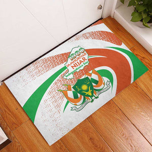 Happy Jamhuriyar Nijar Independence Day Rubber Doormat Coat Of Arm With Niger Map