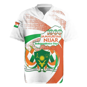 Personalized Happy Jamhuriyar Nijar Independence Day Rugby Jersey Coat Of Arm With Niger Map