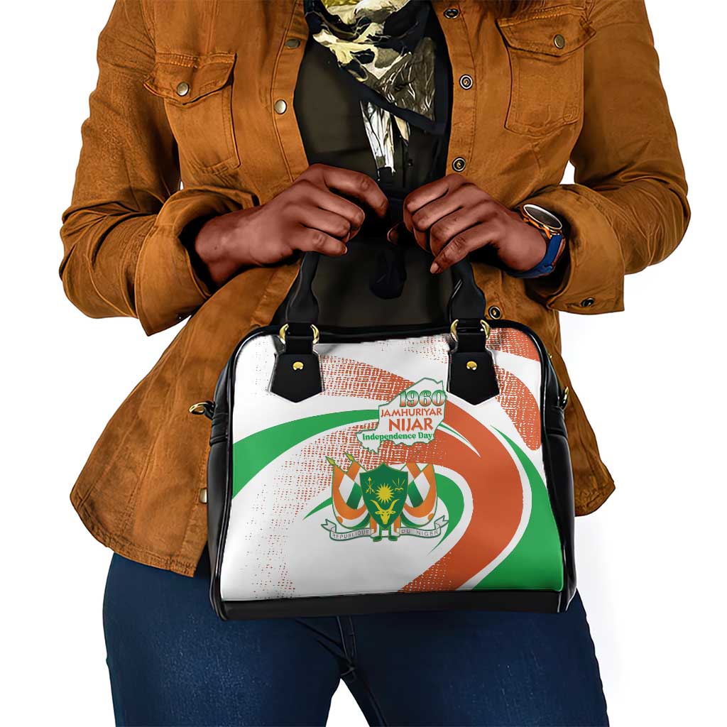 Happy Jamhuriyar Nijar Independence Day Shoulder Handbag Coat Of Arm With Niger Map