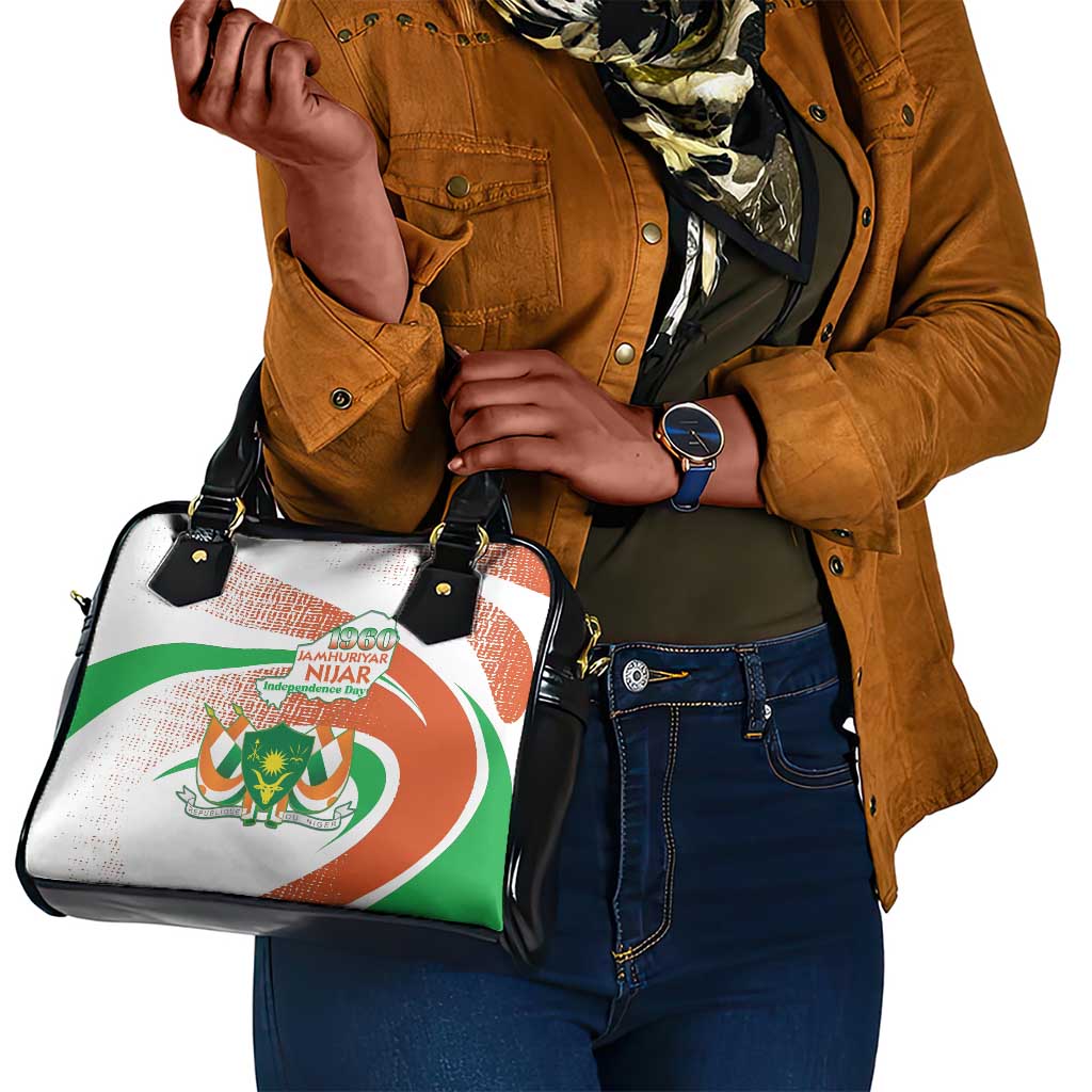 Happy Jamhuriyar Nijar Independence Day Shoulder Handbag Coat Of Arm With Niger Map
