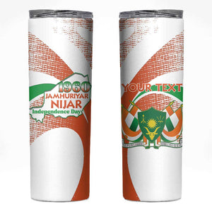 Personalized Happy Jamhuriyar Nijar Independence Day Skinny Tumbler Coat Of Arm With Niger Map
