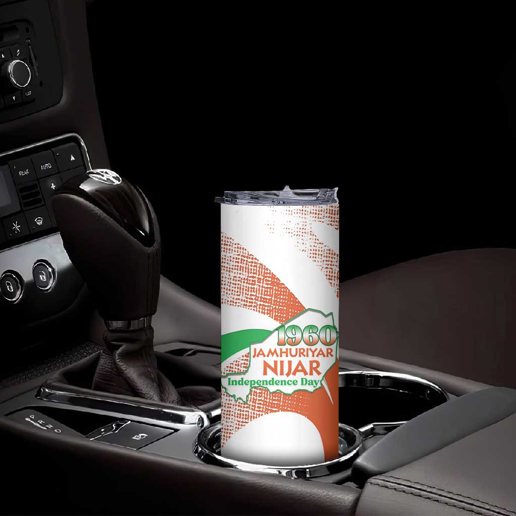 Personalized Happy Jamhuriyar Nijar Independence Day Skinny Tumbler Coat Of Arm With Niger Map