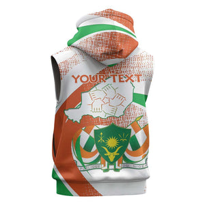 Personalized Happy Jamhuriyar Nijar Independence Day Sleeveless Hoodie Coat Of Arm With Niger Map - African Pride