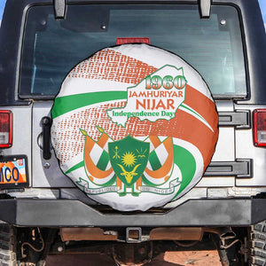 Happy Jamhuriyar Nijar Independence Day Spare Tire Cover Coat Of Arm With Niger Map