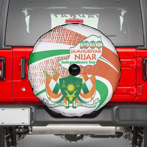 Happy Jamhuriyar Nijar Independence Day Spare Tire Cover Coat Of Arm With Niger Map