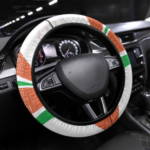 Happy Jamhuriyar Nijar Independence Day Steering Wheel Cover Coat Of Arm With Niger Map