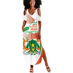 Personalized Happy Jamhuriyar Nijar Independence Day Summer Maxi Dress Coat Of Arm With Niger Map