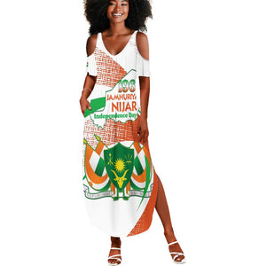 Personalized Happy Jamhuriyar Nijar Independence Day Summer Maxi Dress Coat Of Arm With Niger Map