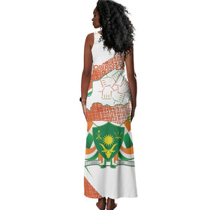 Personalized Happy Jamhuriyar Nijar Independence Day Tank Maxi Dress Coat Of Arm With Niger Map