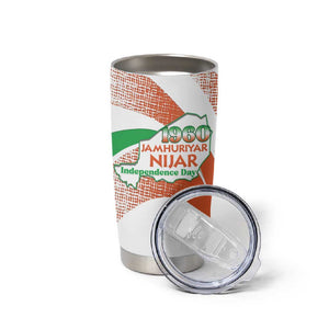 Personalized Happy Jamhuriyar Nijar Independence Day Tumbler Cup Coat Of Arm With Niger Map