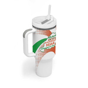 Personalized Happy Jamhuriyar Nijar Independence Day Tumbler With Handle Coat Of Arm With Niger Map