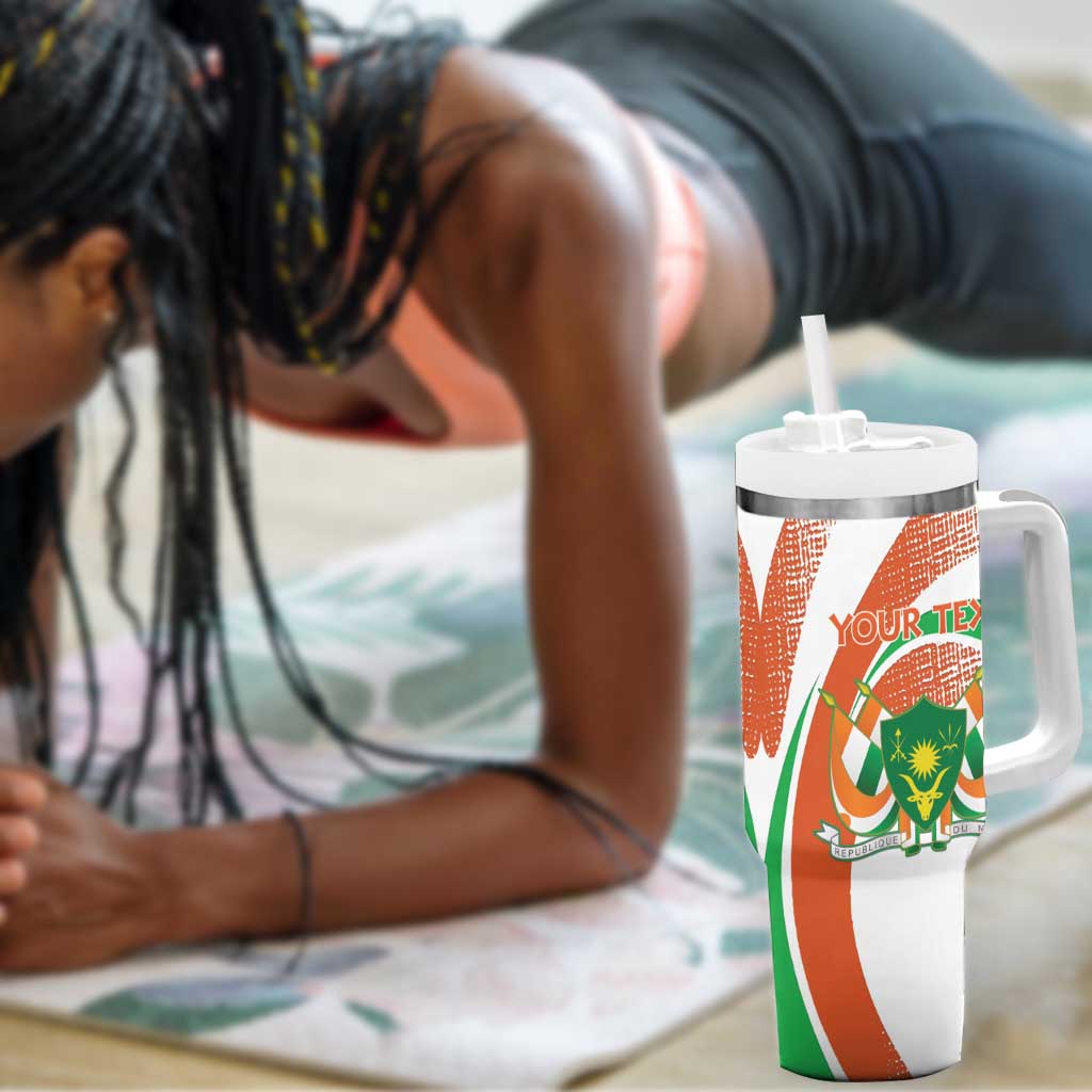 Personalized Happy Jamhuriyar Nijar Independence Day Tumbler With Handle Coat Of Arm With Niger Map