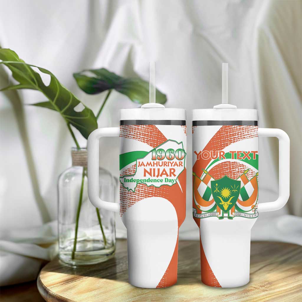 Personalized Happy Jamhuriyar Nijar Independence Day Tumbler With Handle Coat Of Arm With Niger Map