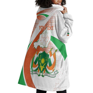 Personalized Happy Jamhuriyar Nijar Independence Day Wearable Blanket Hoodie Coat Of Arm With Niger Map