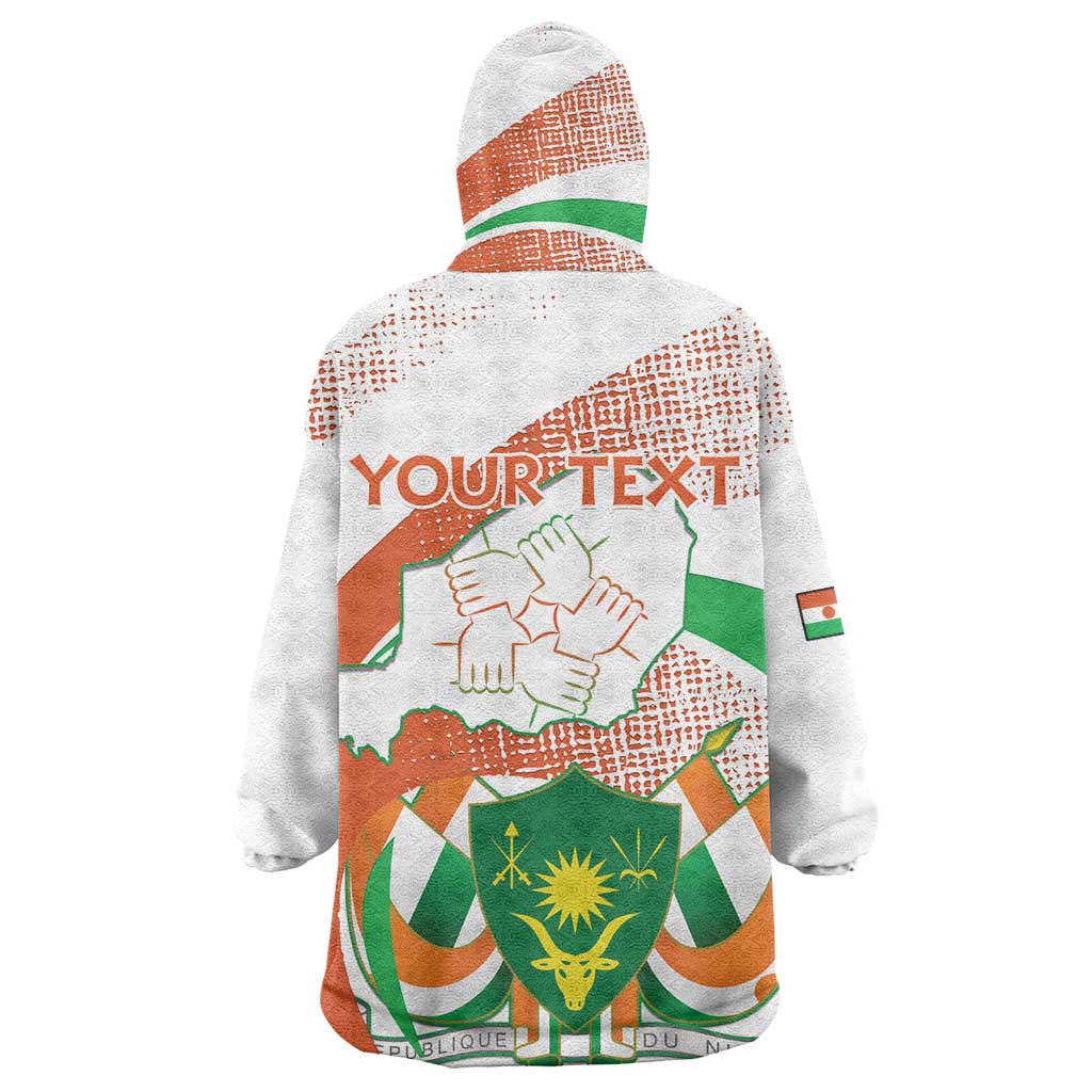 Personalized Happy Jamhuriyar Nijar Independence Day Wearable Blanket Hoodie Coat Of Arm With Niger Map