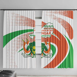 Happy Jamhuriyar Nijar Independence Day Window Curtain Coat Of Arm With Niger Map