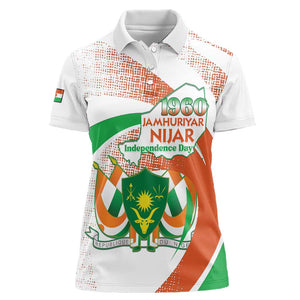 Personalized Happy Jamhuriyar Nijar Independence Day Women Polo Shirt Coat Of Arm With Niger Map
