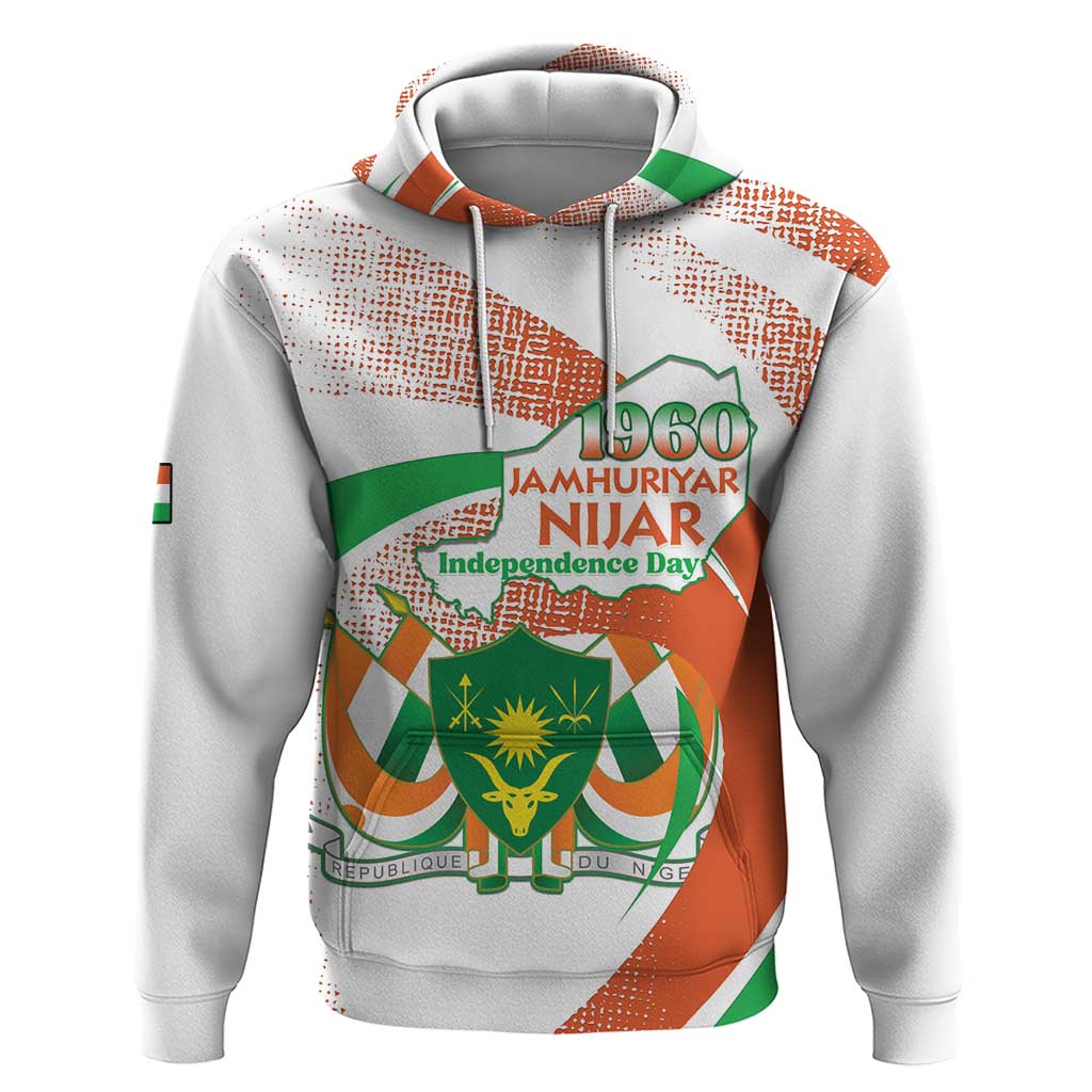 Personalized Happy Jamhuriyar Nijar Independence Day Zip Hoodie Coat Of Arm With Niger Map