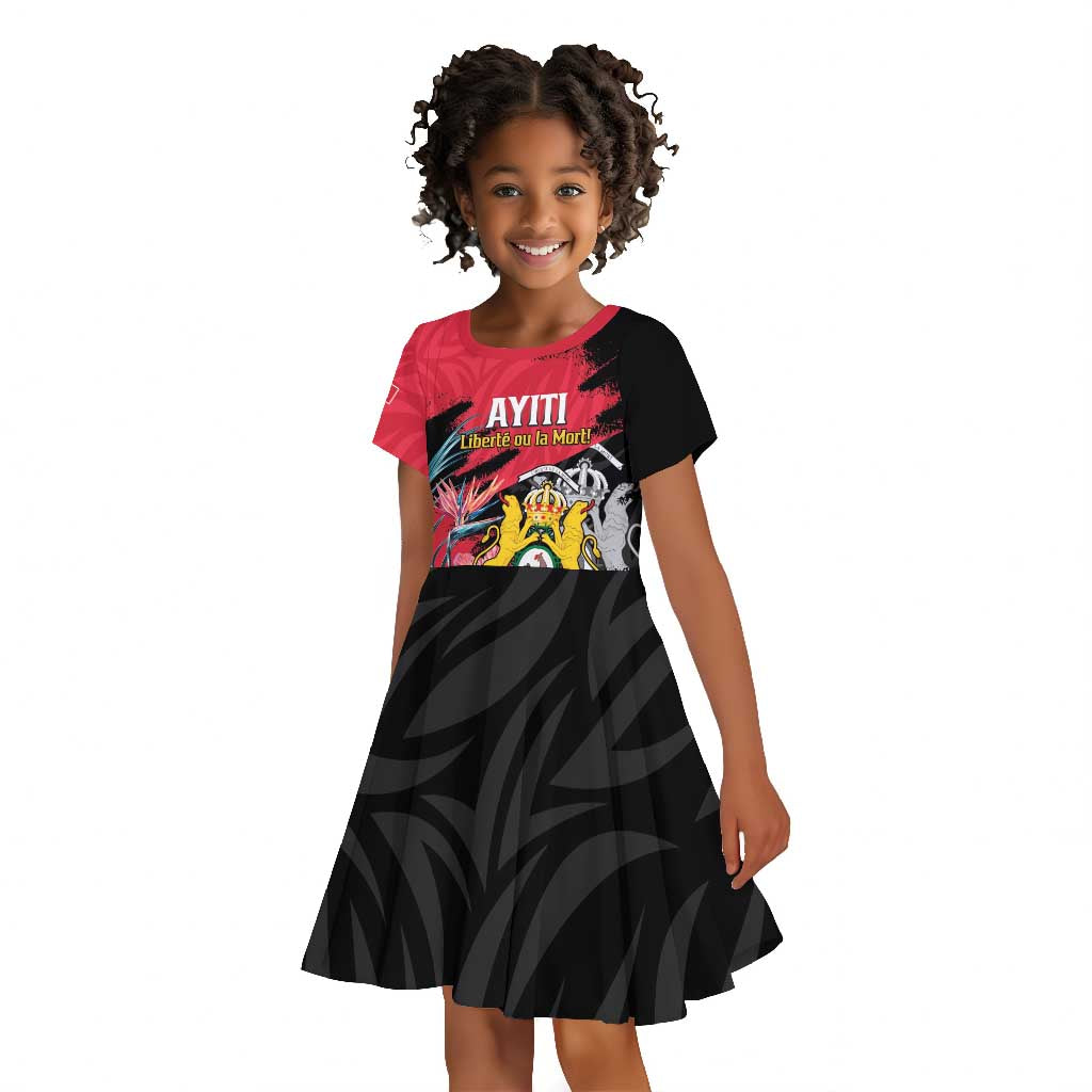 Personalized First Empire of Haiti 1804-1806 Kid Short Sleeve Dress Liberté ou la Mort!