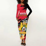 Personalized First Empire of Haiti 1804-1806 Long Sleeve Bodycon Dress Liberté ou la Mort!