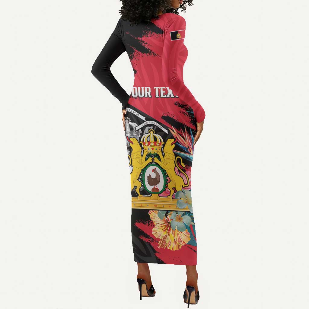 Personalized First Empire of Haiti 1804-1806 Long Sleeve Bodycon Dress Liberté ou la Mort!