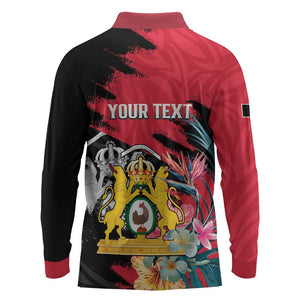 Personalized First Empire of Haiti 1804-1806 Long Sleeve Polo Shirt Liberté ou la Mort!