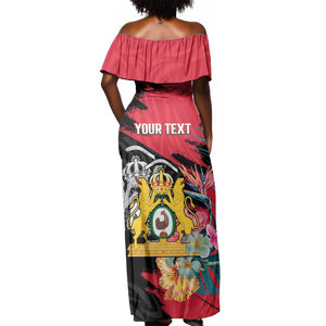Personalized First Empire of Haiti 1804-1806 Off Shoulder Maxi Dress Liberté ou la Mort!