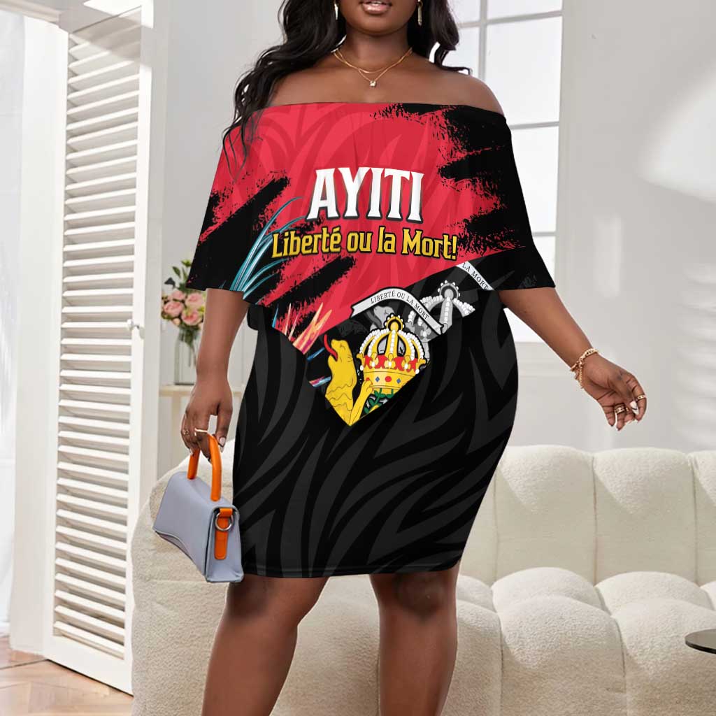 Personalized First Empire of Haiti 1804-1806 Off Shoulder Short Dress Liberté ou la Mort!