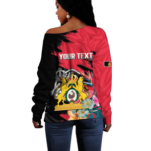Personalized First Empire of Haiti 1804-1806 Off Shoulder Sweater Liberté ou la Mort!