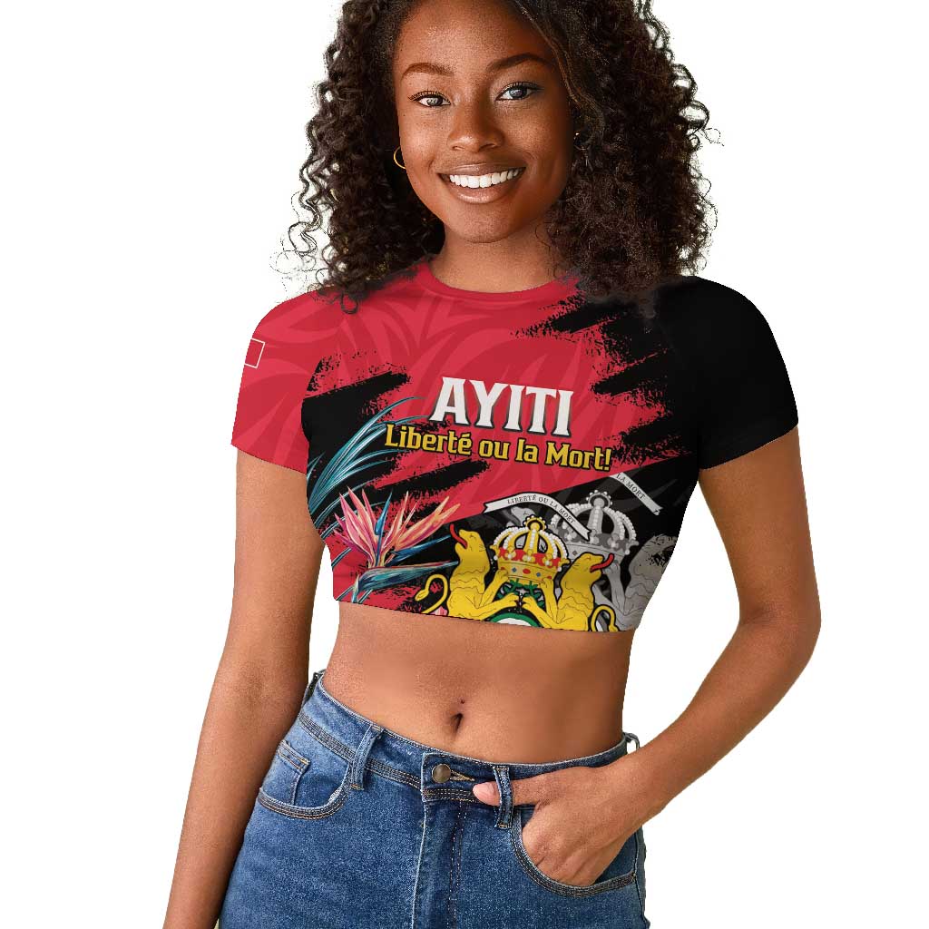 Personalized First Empire of Haiti 1804-1806 Raglan Cropped T shirt Liberté ou la Mort!