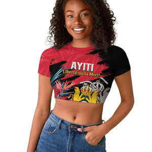Personalized First Empire of Haiti 1804-1806 Raglan Cropped T shirt Liberté ou la Mort!