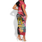 Personalized First Empire of Haiti 1804-1806 Short Sleeve Bodycon Dress Liberté ou la Mort!