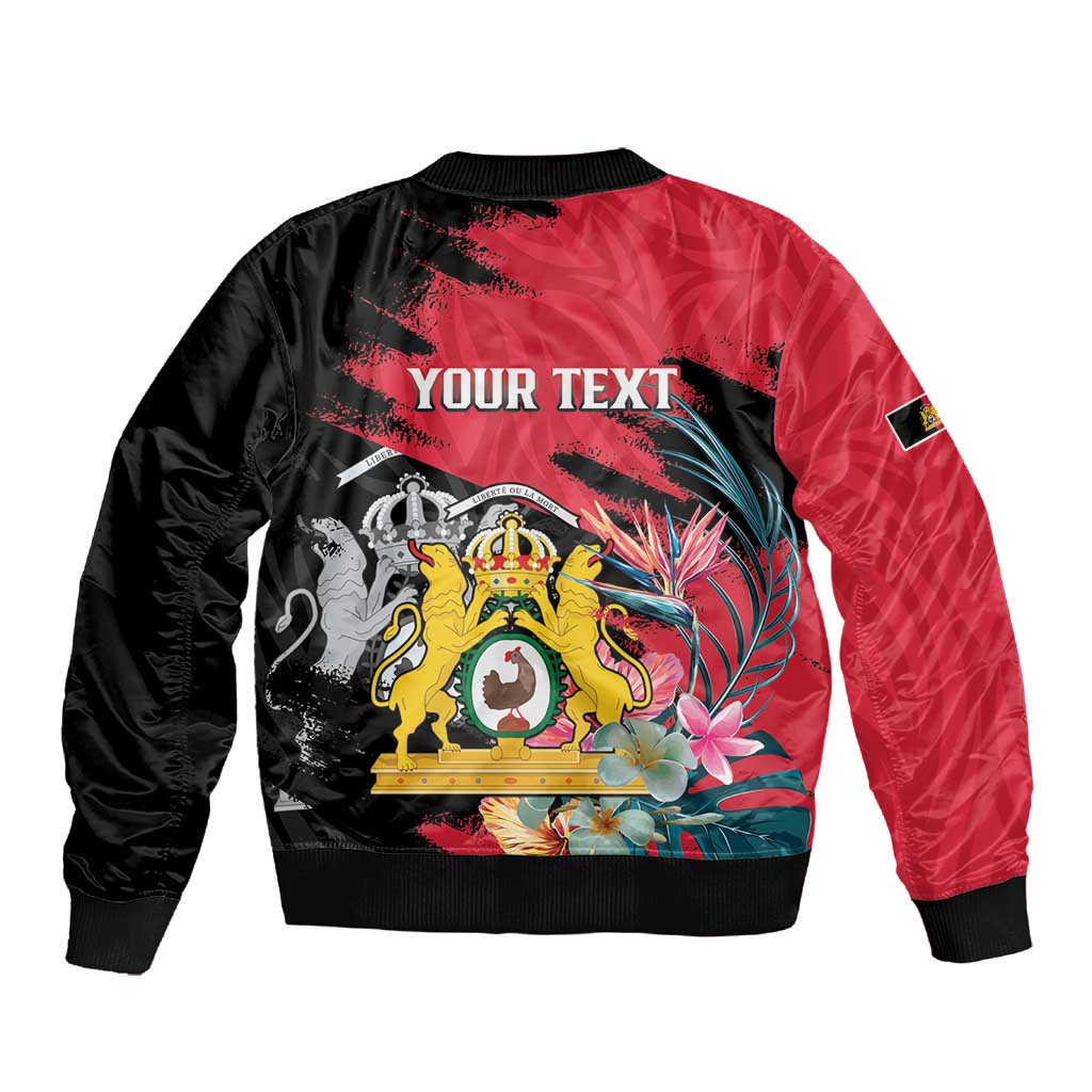 Personalized First Empire of Haiti 1804-1806 Sleeve Zip Bomber Jacket Liberté ou la Mort!