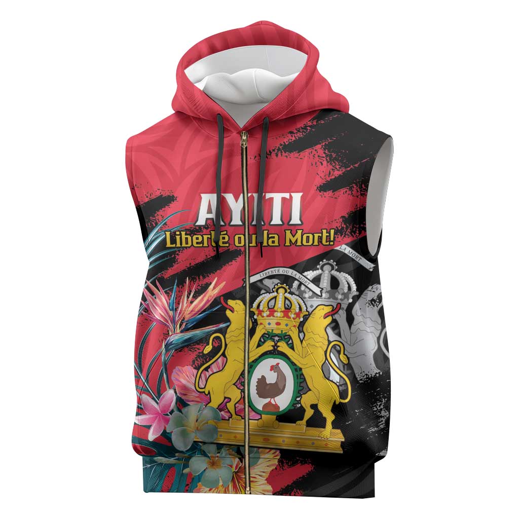 Personalized First Empire of Haiti 1804-1806 Sleeveless Zip Hoodie Liberté ou la Mort! - African Pride