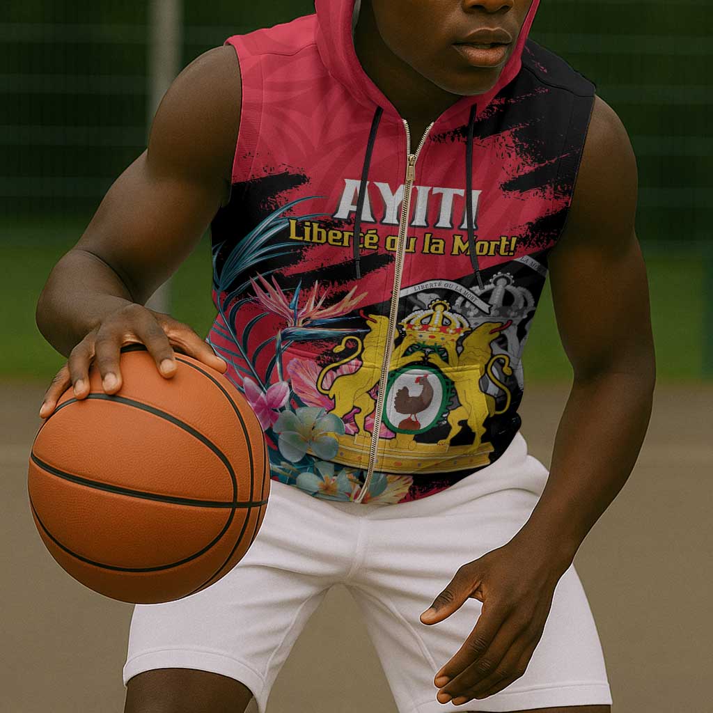 Personalized First Empire of Haiti 1804-1806 Sleeveless Zip Hoodie Liberté ou la Mort! - African Pride