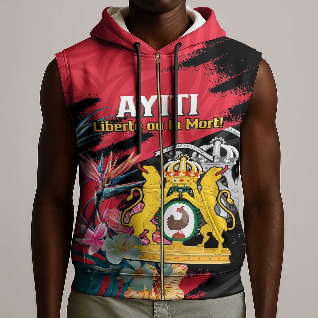 Personalized First Empire of Haiti 1804-1806 Sleeveless Zip Hoodie Liberté ou la Mort! - African Pride