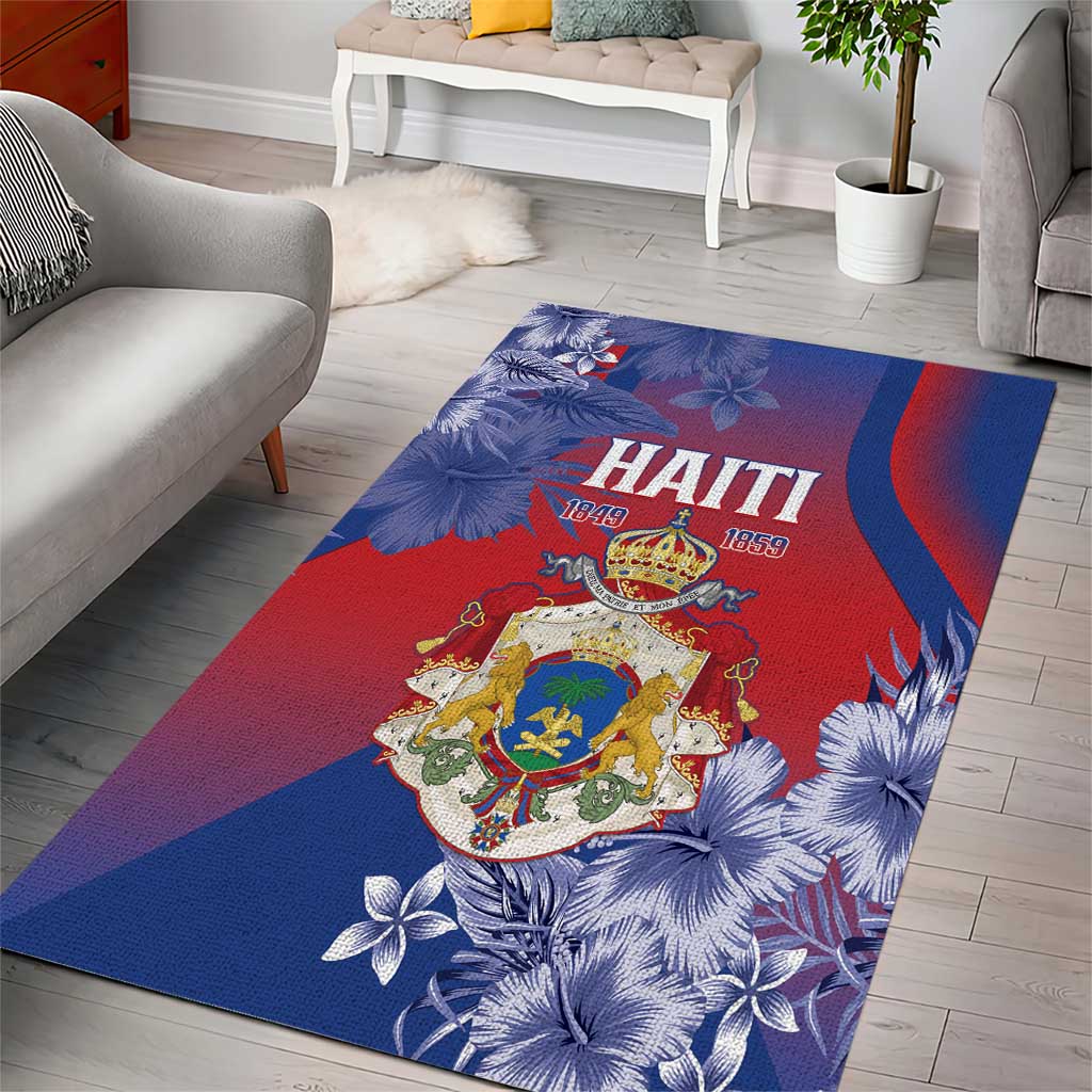 Second Anpi an Ayiti Area Rug Imperial Haiti Coat Of Arms Tropical Flowers