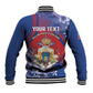 Personalized Second Anpi an Ayiti Baseball Jacket Imperial Haiti Coat Of Arms Tropical Flowers