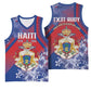 Personalized Second Anpi an Ayiti Basketball Jersey Imperial Haiti Coat Of Arms Tropical Flowers - African Pride