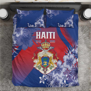Second Anpi an Ayiti Bedding Set Imperial Haiti Coat Of Arms Tropical Flowers