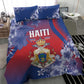 Second Anpi an Ayiti Bedding Set Imperial Haiti Coat Of Arms Tropical Flowers